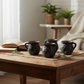 Black Talavera Jarrito Mug | Handmade Mexican Clay Coffee Cup