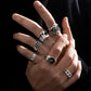 Dark Gothic Animal Skull Ring 7-Piece Set