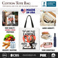 Romantic Frankenstein and Bride Canvas Tote Bag, We Were Made for Each Other Gift Bag for Spooky Couples