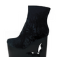 Deadwood Black Velvet Wedge Boot
