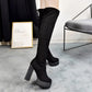 Square Chunky Block High Heels Riding Boots Women Slip On Thick Platform Rock Punk Botas Mujer Over the Knee High Boots Shoes