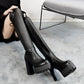 Square Chunky Block High Heels Riding Boots Women Slip On Thick Platform Rock Punk Botas Mujer Over the Knee High Boots Shoes