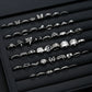 51pcs Gothic Punk Ring Set For Women Men Fashion Butterfly Heart Snake Design Match Ring Daily Wear Halloween Jewelry Gifts New