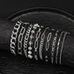 10pcs Stainless Steel Cuban Chain Bracelet for Men Women Figaro Vintage Metal Viking Kpop Pulseras Emo Cute Luxury Jewelry Gift