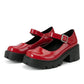 2026 Plus Size 44 Sweet Violet Mary Janes Pumps Gothic Black Red 6cm Square Heels Cute Lolita Platform Shoes Women