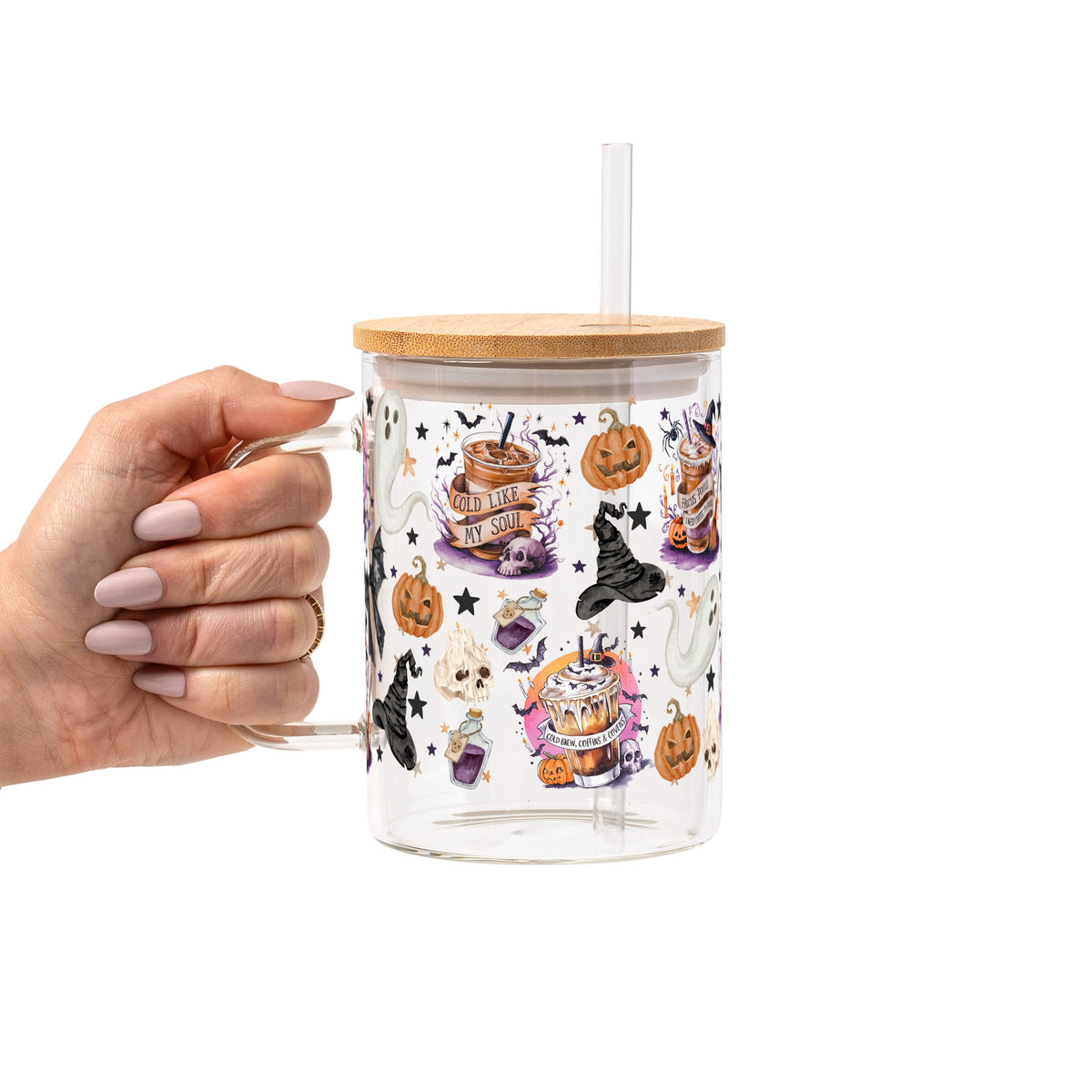 Halloween Fall Coffees Glass Cups