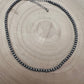Western Faux Silver Pearl Choker — 4mm Burnished Bead Necklace (12 Inch + Extender)